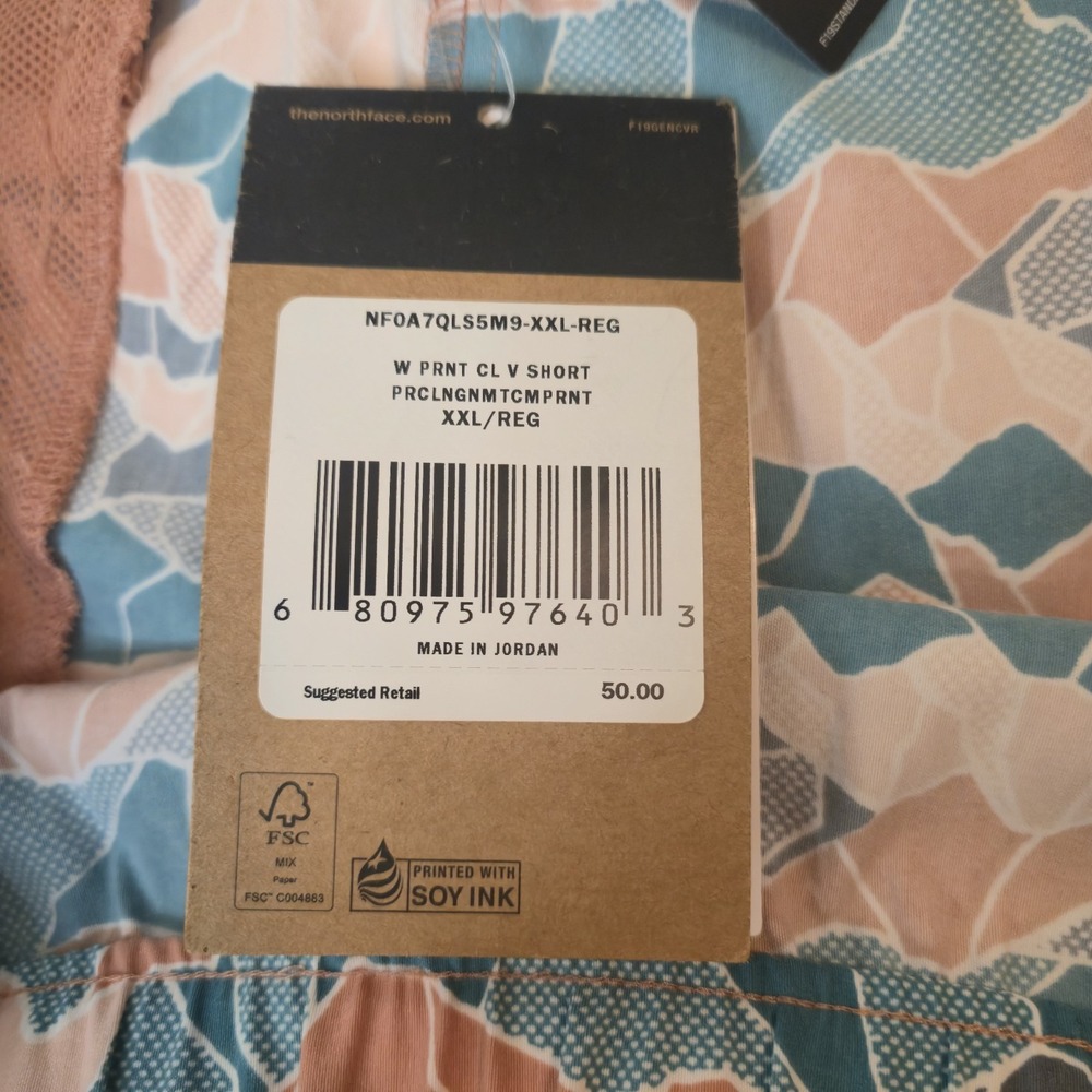 North Face Women's‎ Class V Pull On Shorts Dry Print 4" Inseam XXL 2X NWT - Picture 12 of 13
